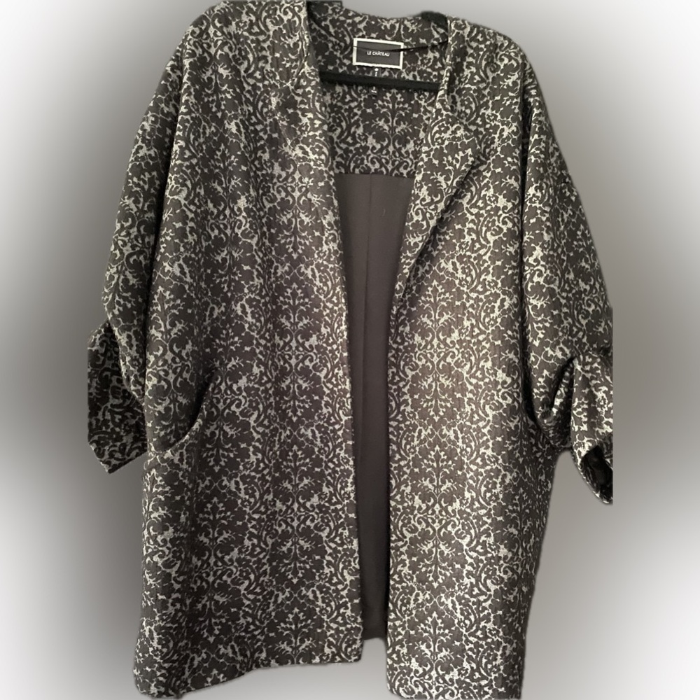 Vintage Le Chateau Oversized Jacket Coat Blazer 3/4 Sleeve Made In Canada M L XL